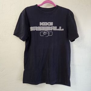 Nike Baseball T-Shirt Short Sleeve Black Standard Fit Size Meduim P2P 20